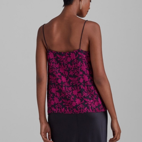 Club Monaco Burnout Cami Chemise Silk Blend NWT Gold and Black Size XS - Picture 10 of 12